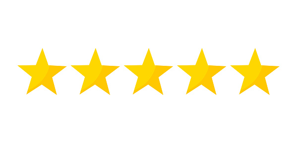 Five stars rating icon. Vector illustration - PBATS.com